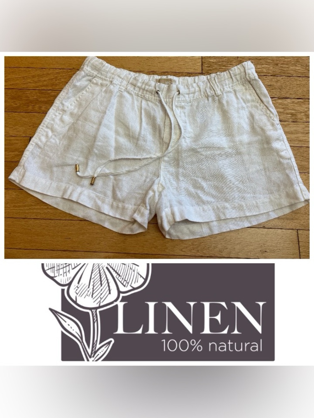 Michael Kors Linen Drawstring Women’s Shorts - White